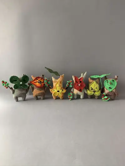 Leaf Spirit Amigurumi Pattern step 1 - construction progress