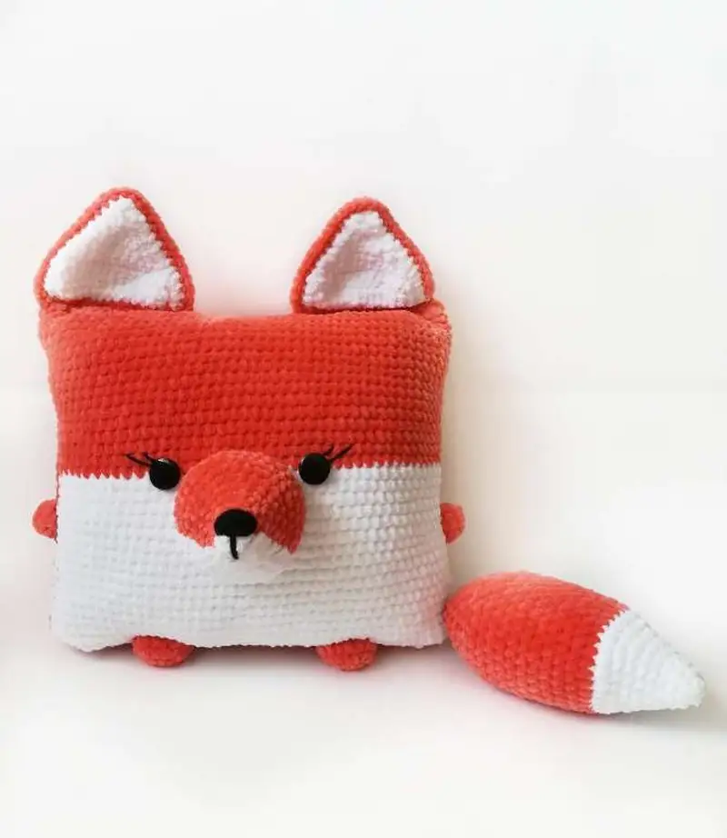 Free Intermediate crochet pattern: Pillow- Fox Amigurumi Pattern - Easy to follow tutorial