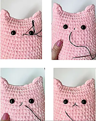 Adorable Cat with Donut Amigurumi Pattern step 4 - final assembly and finishing