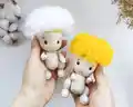Baby Dandelion Amigurumi Pattern step 2 - assembly progress