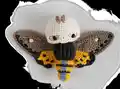 Death's Head Hawk Moth Amigurumi Pattern step 1 - construction progress