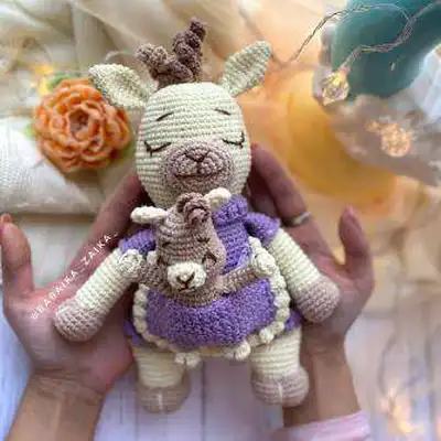 Lamas Amigurumi Pattern step 1 - construction progress