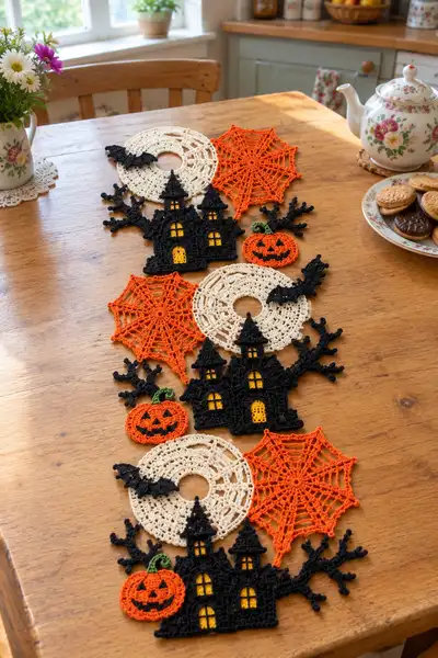 Spooky Halloween Table Runner Pattern step 1 - construction progress