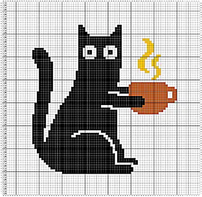 Cat with a Cup Crochet Pattern step 2 - assembly progress