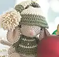 Noel the Christmas Mouse Amigurumi Pattern step 1 - construction progress