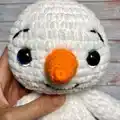 Snowman Amigurumi Pattern step 4 - final assembly and finishing