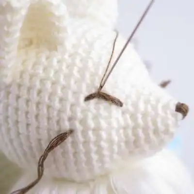 Fuyuko The Kitsune Amigurumi Pattern step 3 - details and accessories