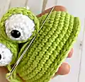 Little Frog Amigurumi Pattern step 2 - assembly progress