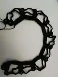 Crochet Skull Collar Pattern step 2 - assembly progress