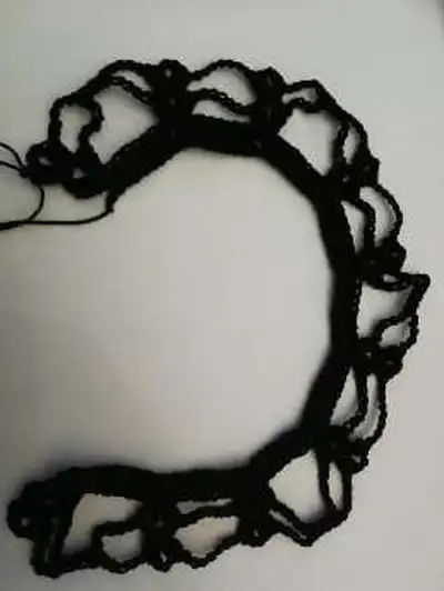 Crochet Skull Collar Pattern step 2 - assembly progress