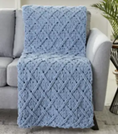 EZ Diamond Lattice Blanket Pattern step 3 - details and accessories