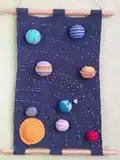 Solar System Wall Hanging Decor Pattern step 1 - construction progress