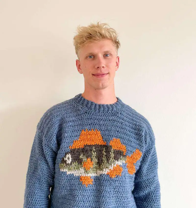 Free Intermediate crochet pattern: Fishy Aleks Sweater Pattern - Easy to follow tutorial
