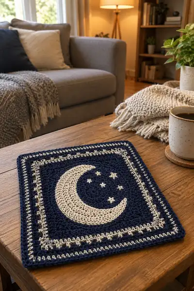 Night Sky Magic Bedspread Pattern step 2 - assembly progress