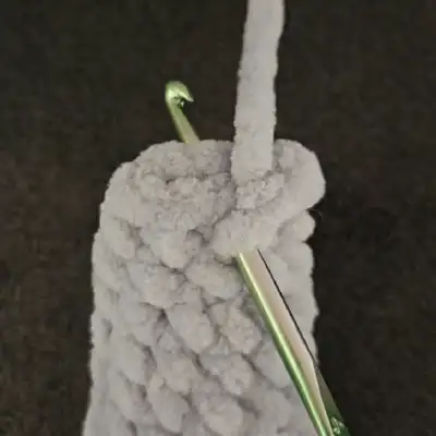 Nina the Plush Elephant Amigurumi Pattern step 2 - assembly progress