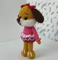 Fancy Dog Amigurumi Pattern step 2 - assembly progress