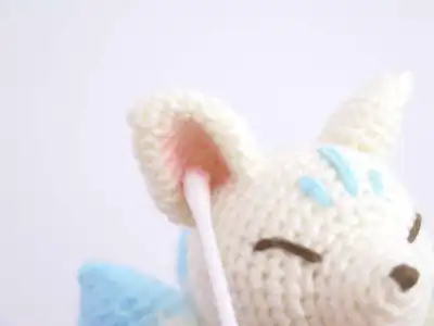 Fuyuko The Kitsune Amigurumi Pattern step 2 - assembly progress