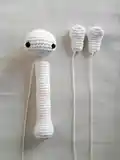 Baby Rattle Amigurumi Pattern step 2 - assembly progress
