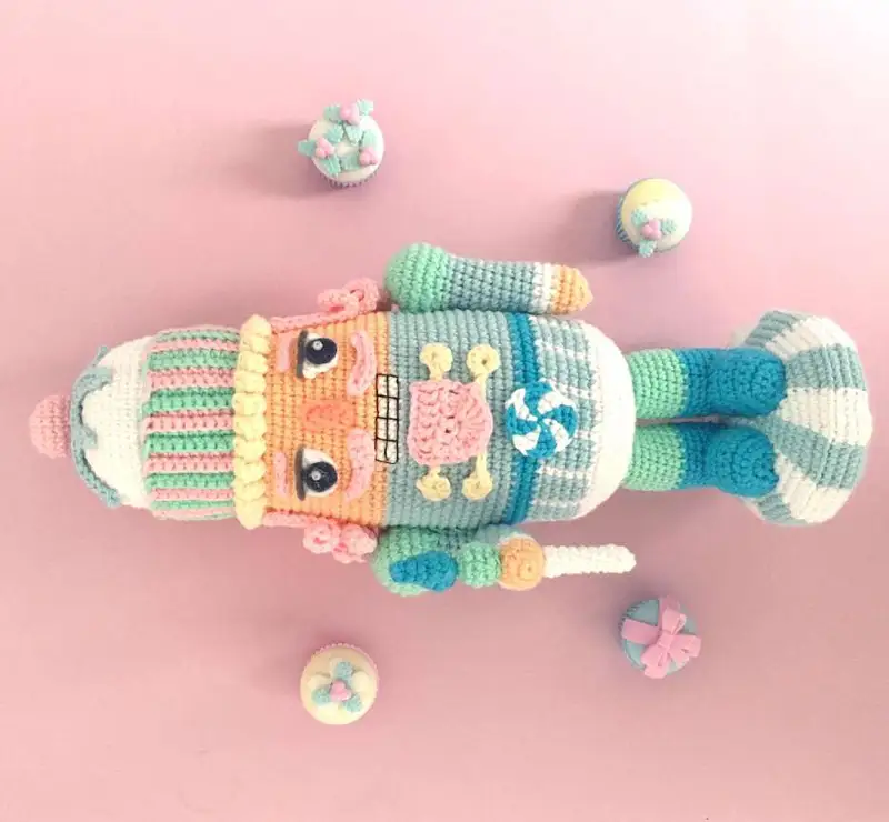 Free Intermediate crochet pattern: The Baby Blue Nutcracker Amigurumi Pattern - Easy to follow tutorial