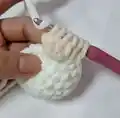 Sheep No Sew Amigurumi Pattern step 2 - assembly progress