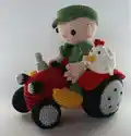 Farmer Teun and Tractor Amigurumi Pattern step 1 - construction progress