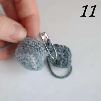 Elephant Elf Amigurumi Pattern step 3 - details and accessories