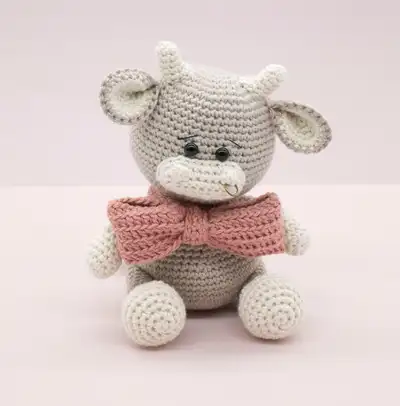 Asher the Ox Amigurumi Pattern step 1 - construction progress