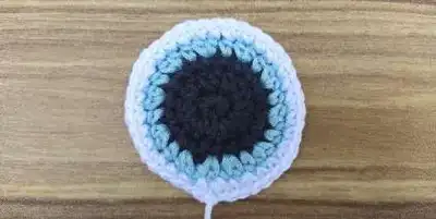 Mike Wazowski Amigurumi Pattern step 4 - final assembly and finishing