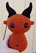 The Little Devil Amigurumi Pattern step 3 - details and accessories