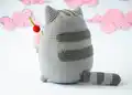 Pusheen Cat with Ice Cream Amigurumi Pattern step 2 - assembly progress