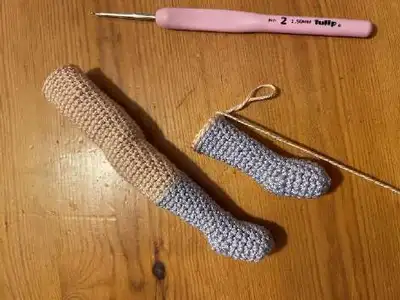 Iris Doll Amigurumi Pattern step 4 - final assembly and finishing