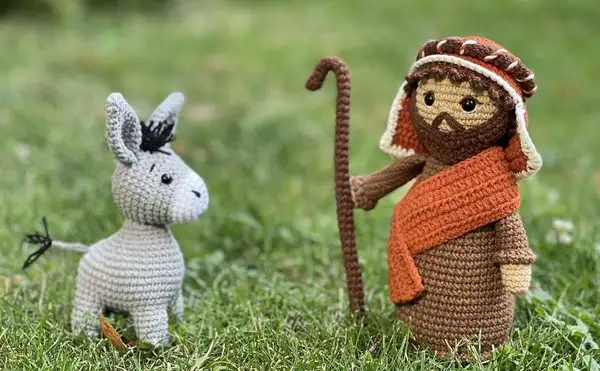 Shepherd, bull and donkey Amigurumi Pattern