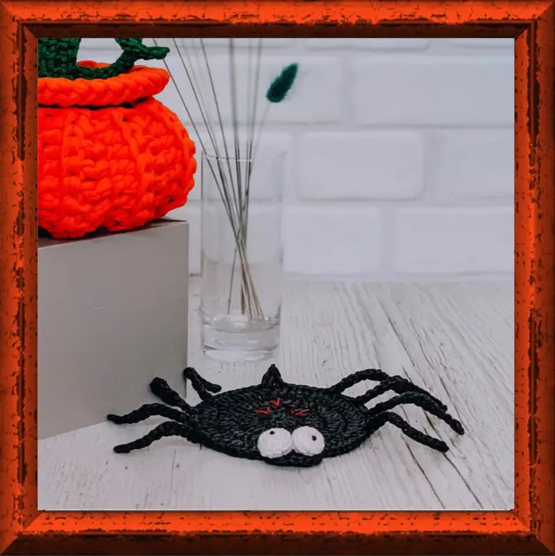 Free Beginner Friendly crochet pattern: Coaster Spider Amigurumi Pattern - Easy to follow tutorial