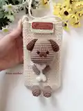 Dog Phone Pouch Amigurumi Pattern step 1 - construction progress