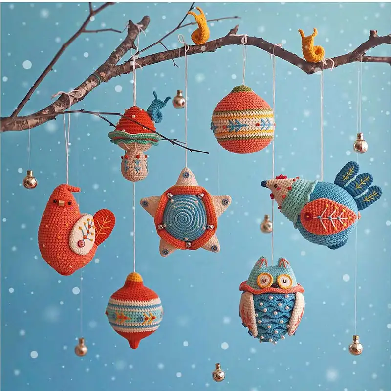 Free Intermediate crochet pattern: Christmas Ornament Set Amigurumi Pattern - Easy to follow tutorial