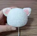 Christmas Giftbox Cat Amigurumi Pattern step 2 - assembly progress