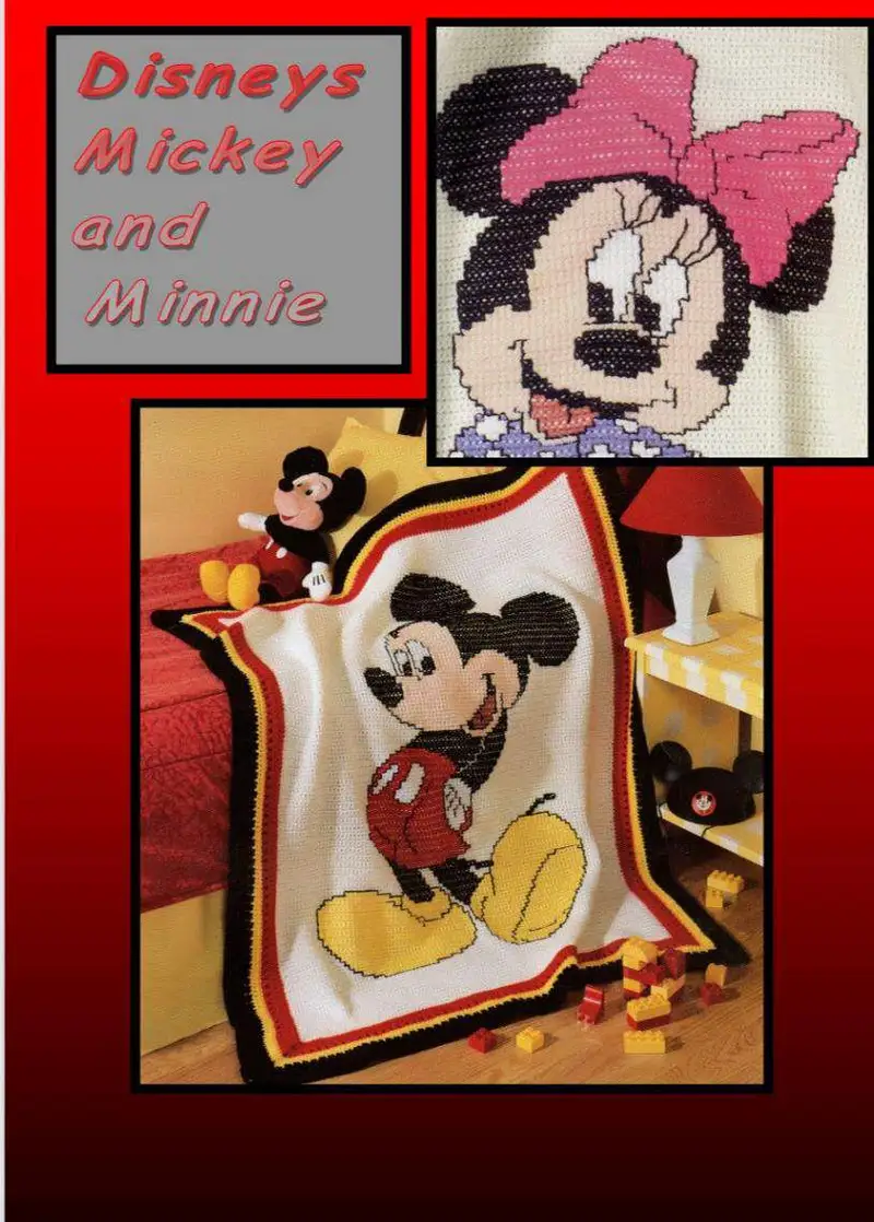 Free Intermediate crochet pattern: Mickey & Minnie Afghans Pattern - Easy to follow tutorial