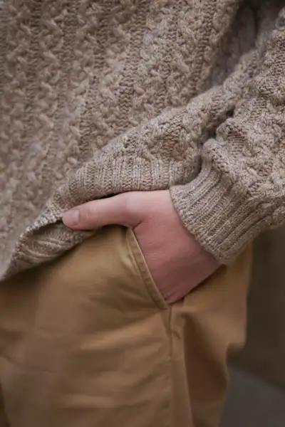 Theory of braids men's sweater Pattern step 4 - final assembly and finishing
