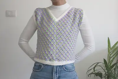 Corner To Corner Vest Pattern step 1 - construction progress