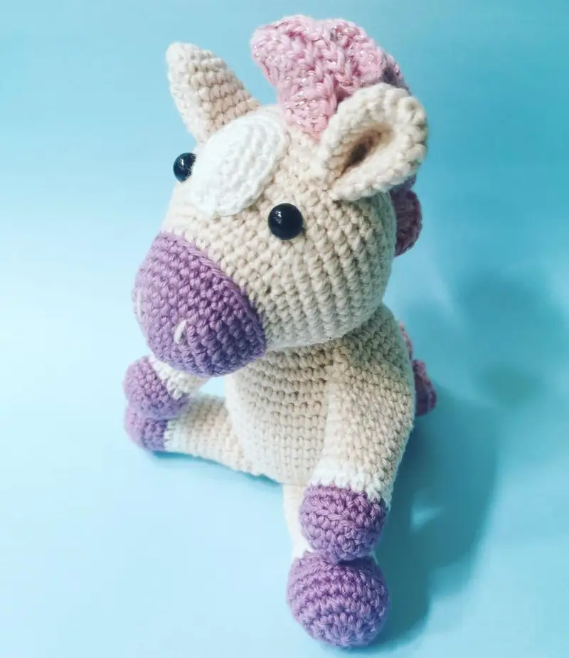 Free Intermediate crochet pattern: Neon the Horse Amigurumi Pattern - Easy to follow tutorial