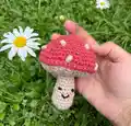 Mushroom Backpack Charm Amigurumi Pattern step 1 - construction progress