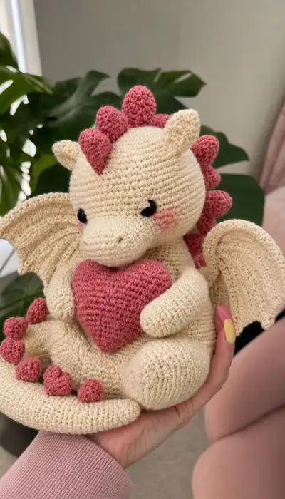 Sweet Little Dragon Amigurumi Pattern step 1 - construction progress