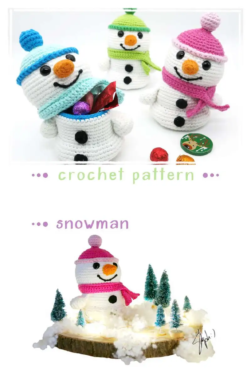 Free Intermediate crochet pattern: Snowman Amigurumi Pattern - Easy to follow tutorial