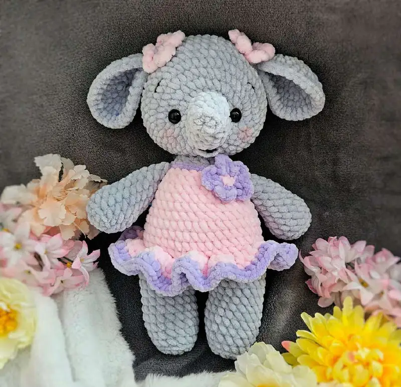 Free Intermediate crochet pattern: Nina The Plush Elephant Amigurumi Pattern - Easy to follow tutorial