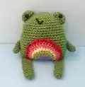 Crochet Pride Frog Amigurumi Pattern step 1 - construction progress