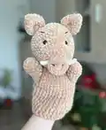 Boar Hand Puppet Amigurumi Pattern step 2 - assembly progress