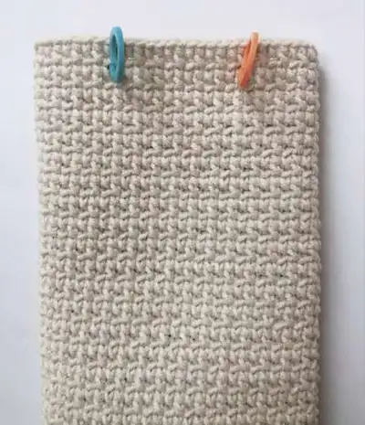 Cow Phone Pouch Amigurumi Pattern step 2 - assembly progress