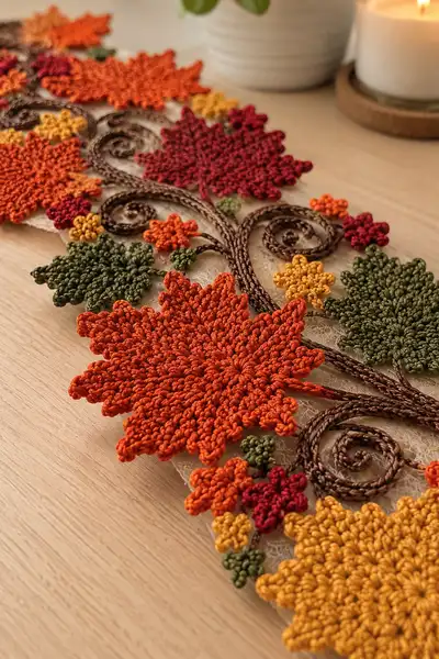 Autumn Maple Vine Applique Pattern step 2 - assembly progress