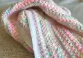 Boho Rainbow Baby Blanket Pattern step 1 - construction progress