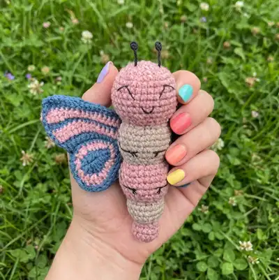 Ava the Butterfly Amigurumi Pattern step 4 - final assembly and finishing
